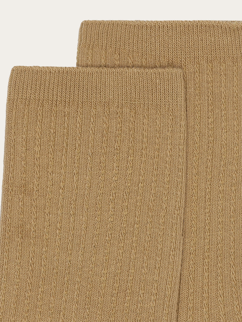 KnowledgeCotton Apparel - WMN 1-pack Cable structure socks - GOTS/Vegan Socks 1336 Kelp melange