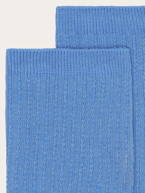KnowledgeCotton Apparel - WMN 1-pack Cable structure socks - GOTS/Vegan Socks 1463 Glacier Lake