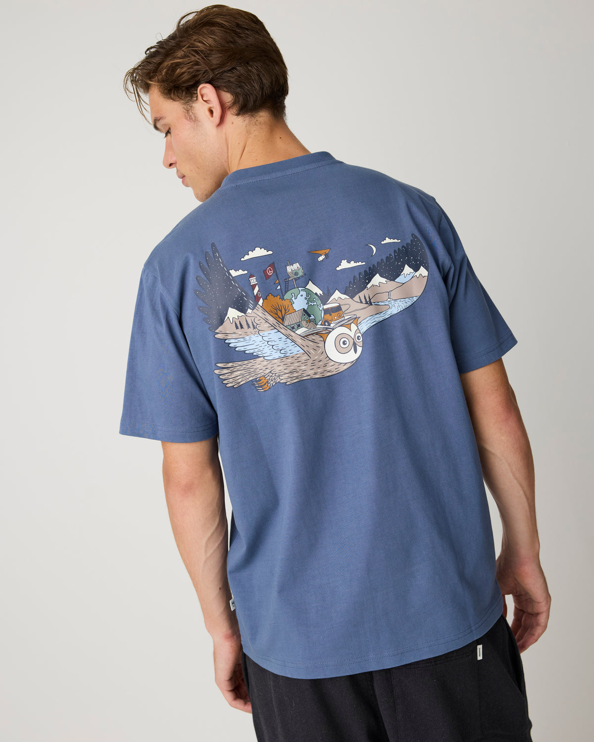 Back print t-shirt - Vintage Indigo