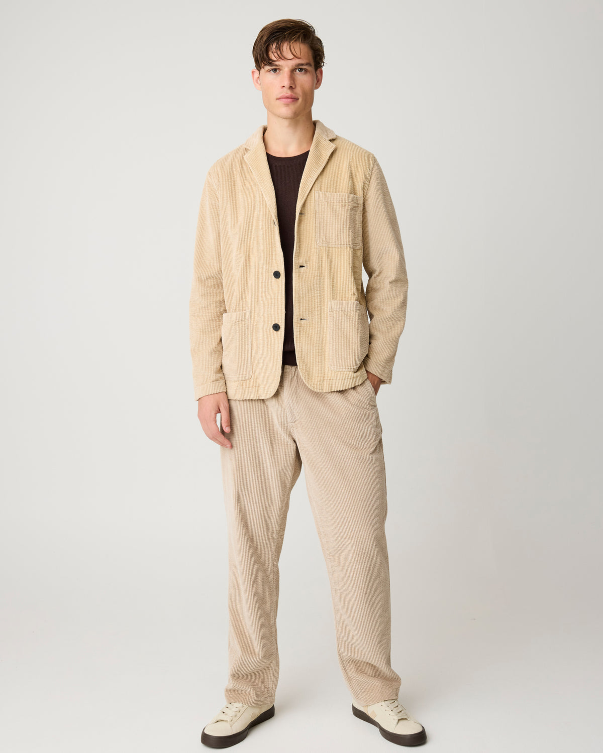 Fig comfort corduroy pants - Light feather gray