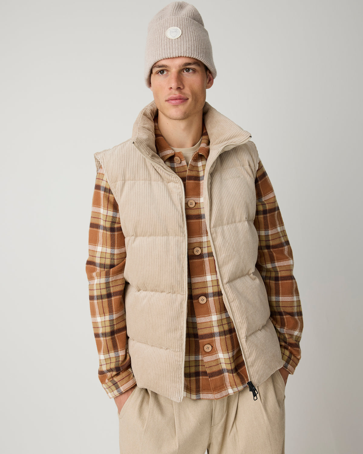 Flannel check overshirt - Beige check