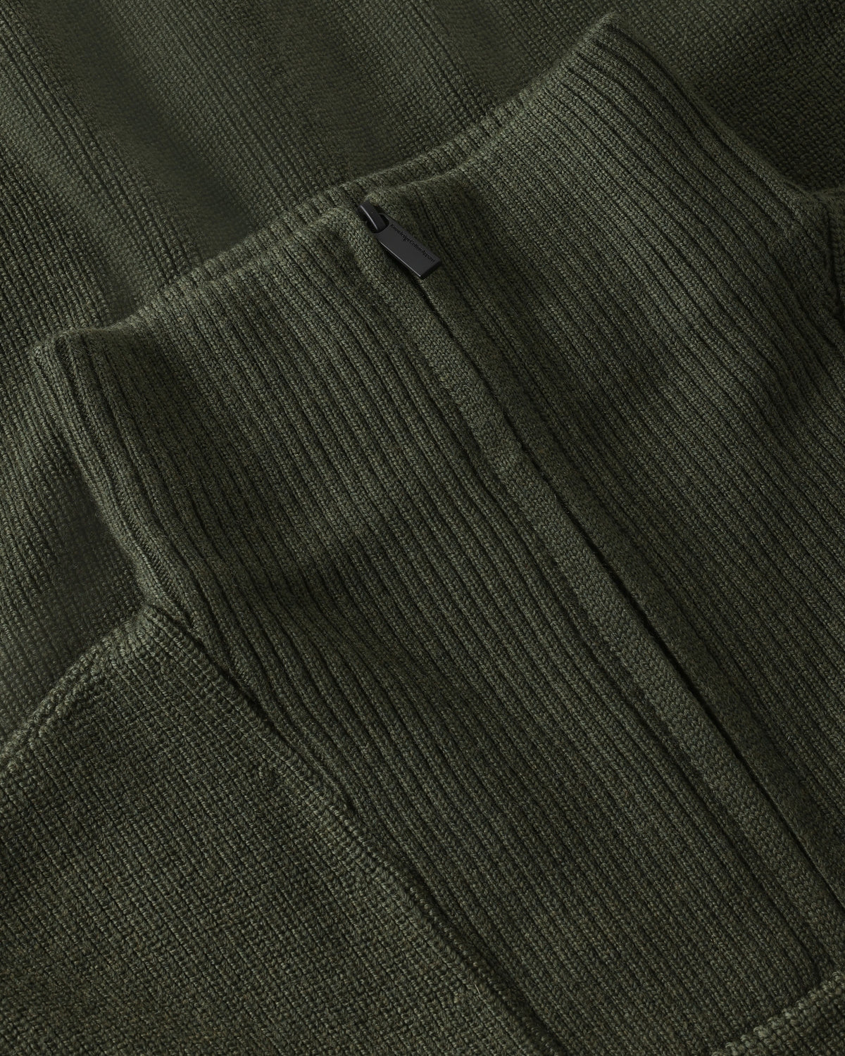 KnowledgeCotton Apparel - MEN 1/2 neck zip merino wool rib knit Knits 1068 Burned Olive