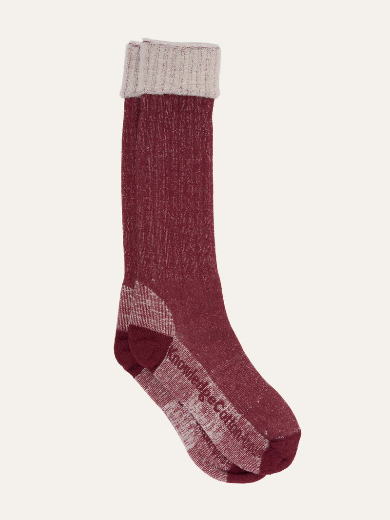KnowledgeCotton Apparel - WMN 1 pack high terry wool sock Socks 1364 Rhubarb