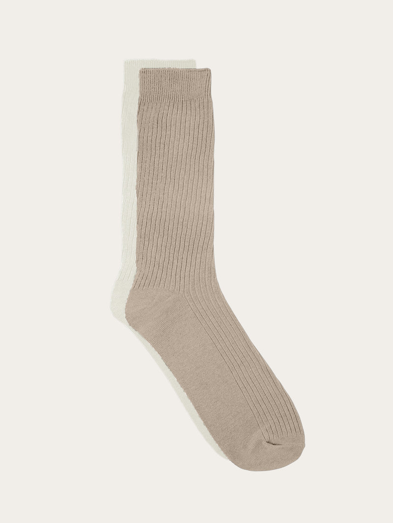 KnowledgeCotton Apparel - UNI 2-pack classic sock Socks 1228 Light feather gray