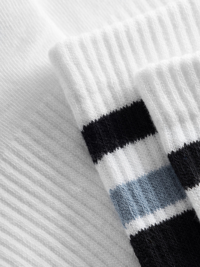 KnowledgeCotton Apparel - UNI 2-pack striped long socks Socks 1322 Asley Blue