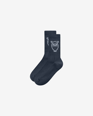 KnowledgeCotton Apparel - UNI 2-pack tennis sock Socks 1001 Total Eclipse