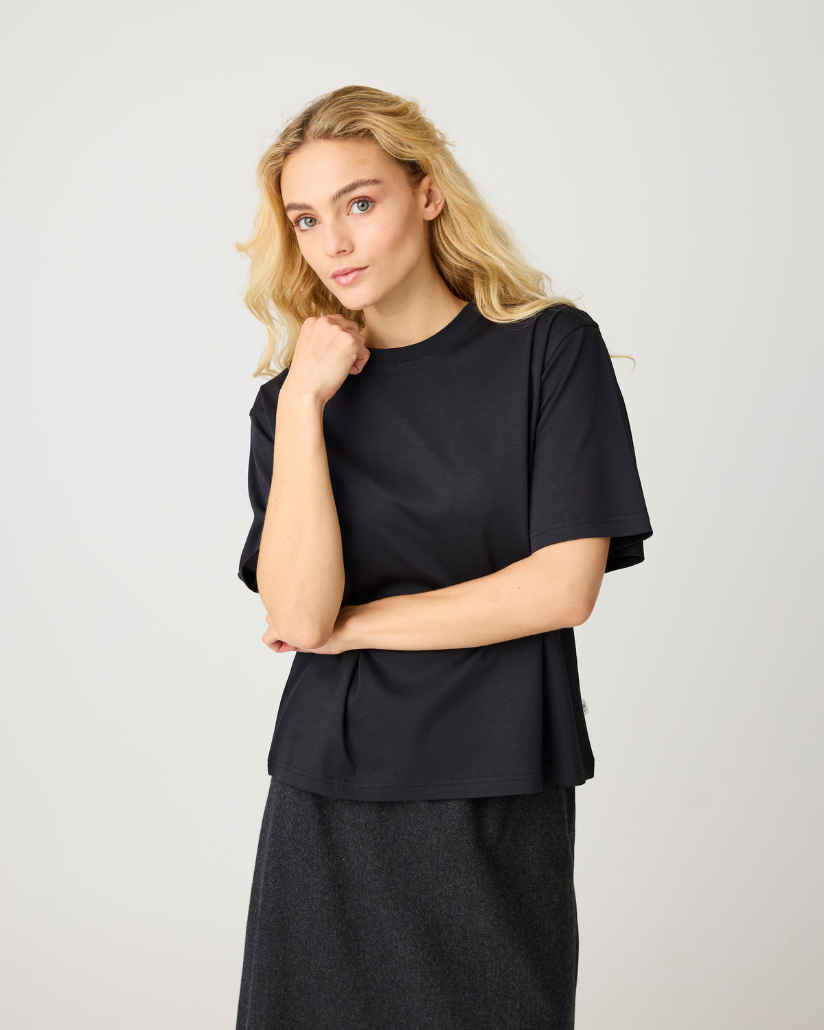 Relaxed mercerized t-shirt - Black Jet