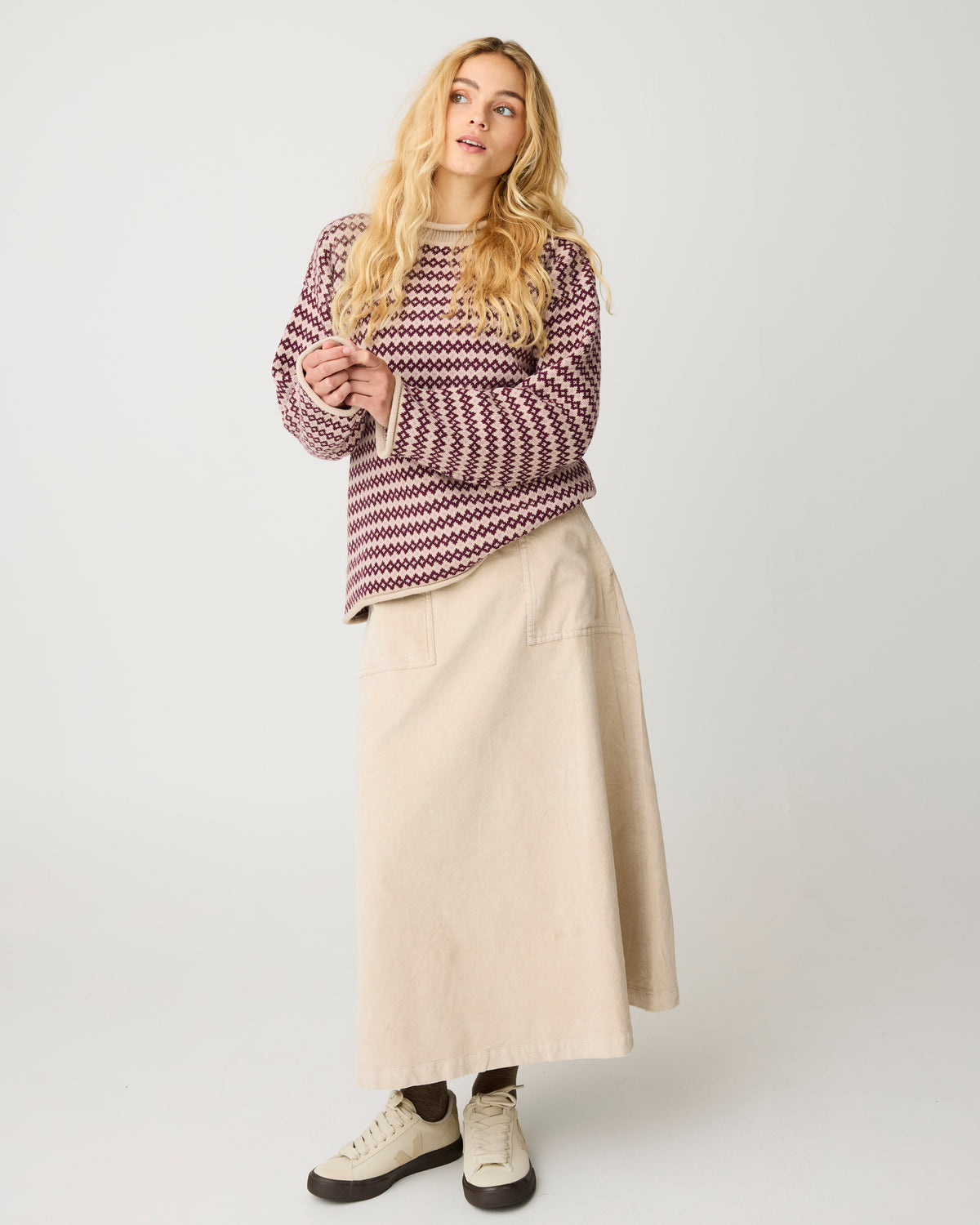 Corduroy skirt - Light feather gray