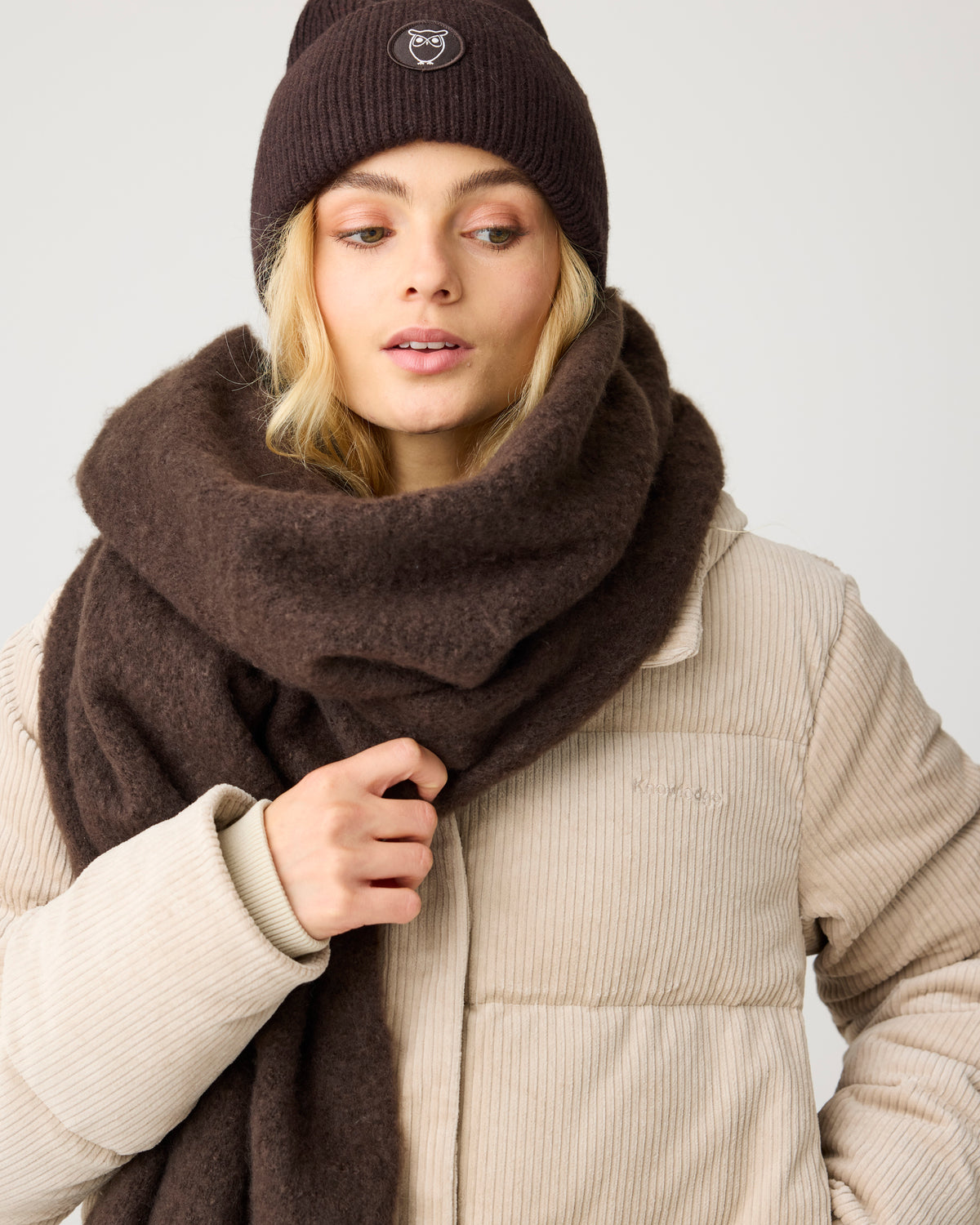 Corduroy puffer jacket - Light feather gray