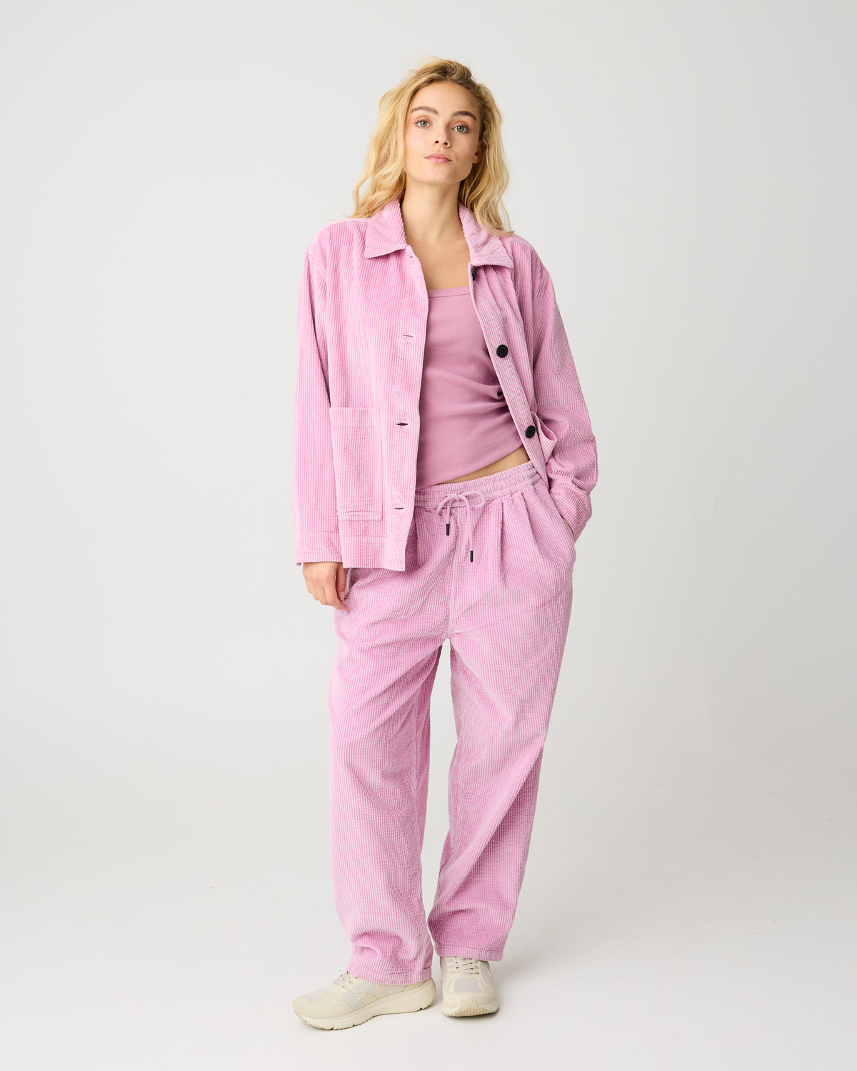 Hazy relaxed corduroy pants - Orchid Haze
