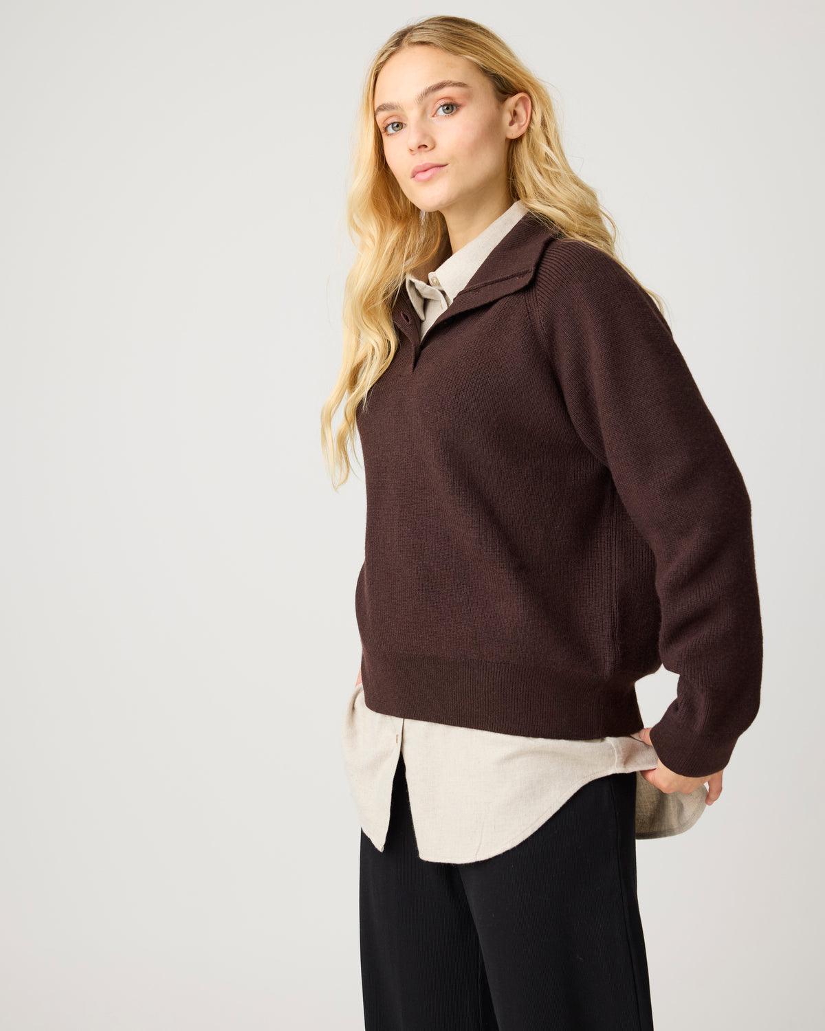 Vega relaxed flannel shirt - Light feather gray