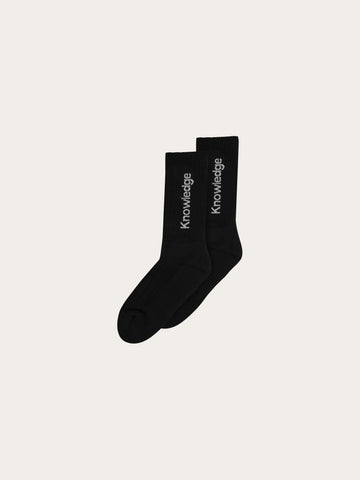 KnowledgeCotton Apparel - UNI 2 pack trademark socks Socks 1300 Black Jet