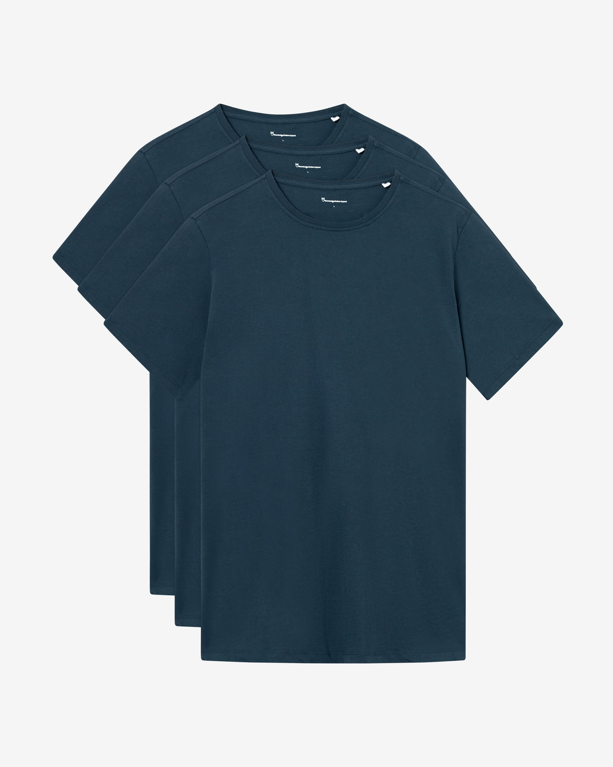 KnowledgeCotton Apparel - MEN 3-pack t-shirt T-shirts 1001 Total Eclipse