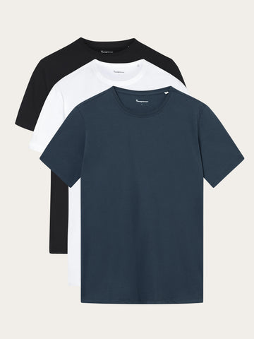KnowledgeCotton Apparel - MEN 3-pack core t-shirt T-shirts 9999 Item Colour