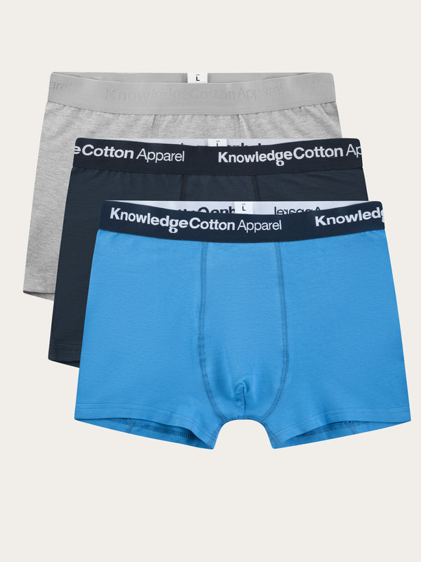 KnowledgeCotton Apparel - MEN 3-pack underwear Underwears 1393 Azure Blue
