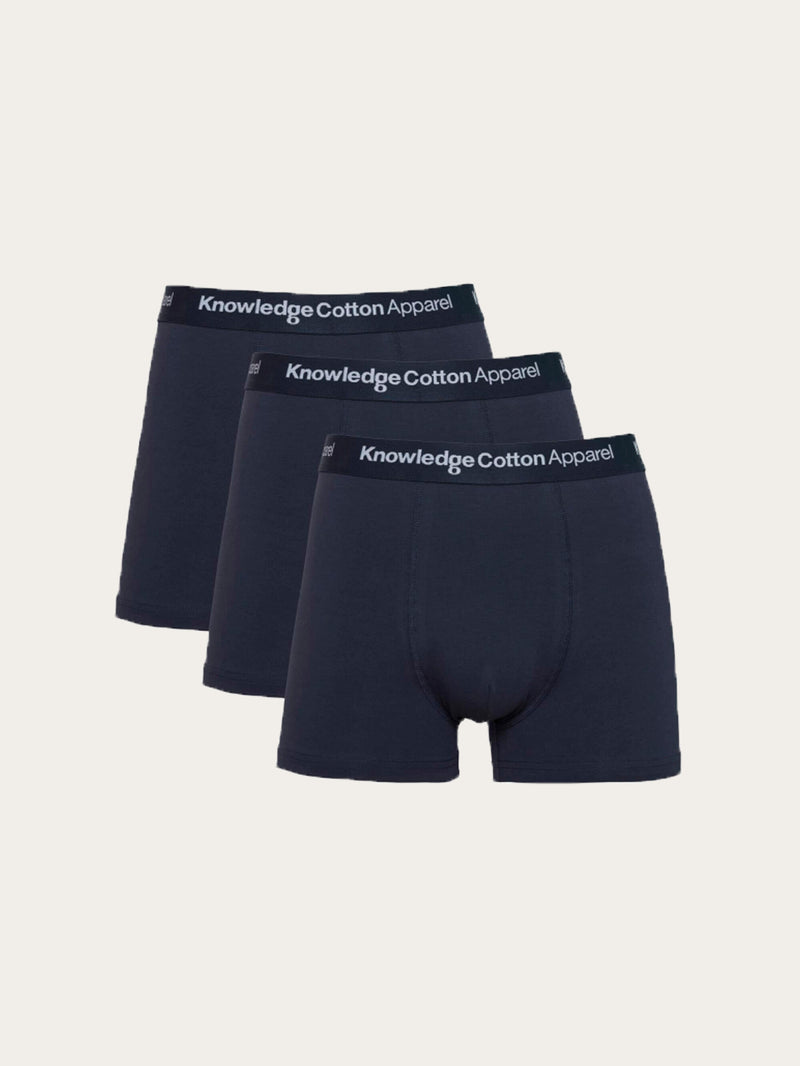 KnowledgeCotton Apparel - MEN 3-pack underwear Underwears 1001 Total Eclipse
