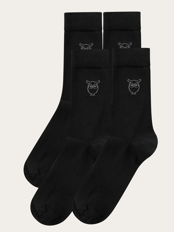 KnowledgeCotton Apparel - MEN 4-pack socks - solid socks Socks 1300 Black Jet