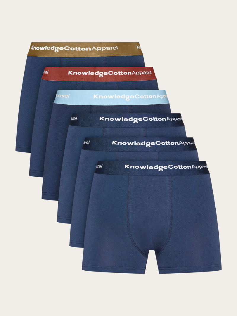 KnowledgeCotton Apparel - MEN 6-pack underwear - GOTS/Vegan Underwears 6021 Blue