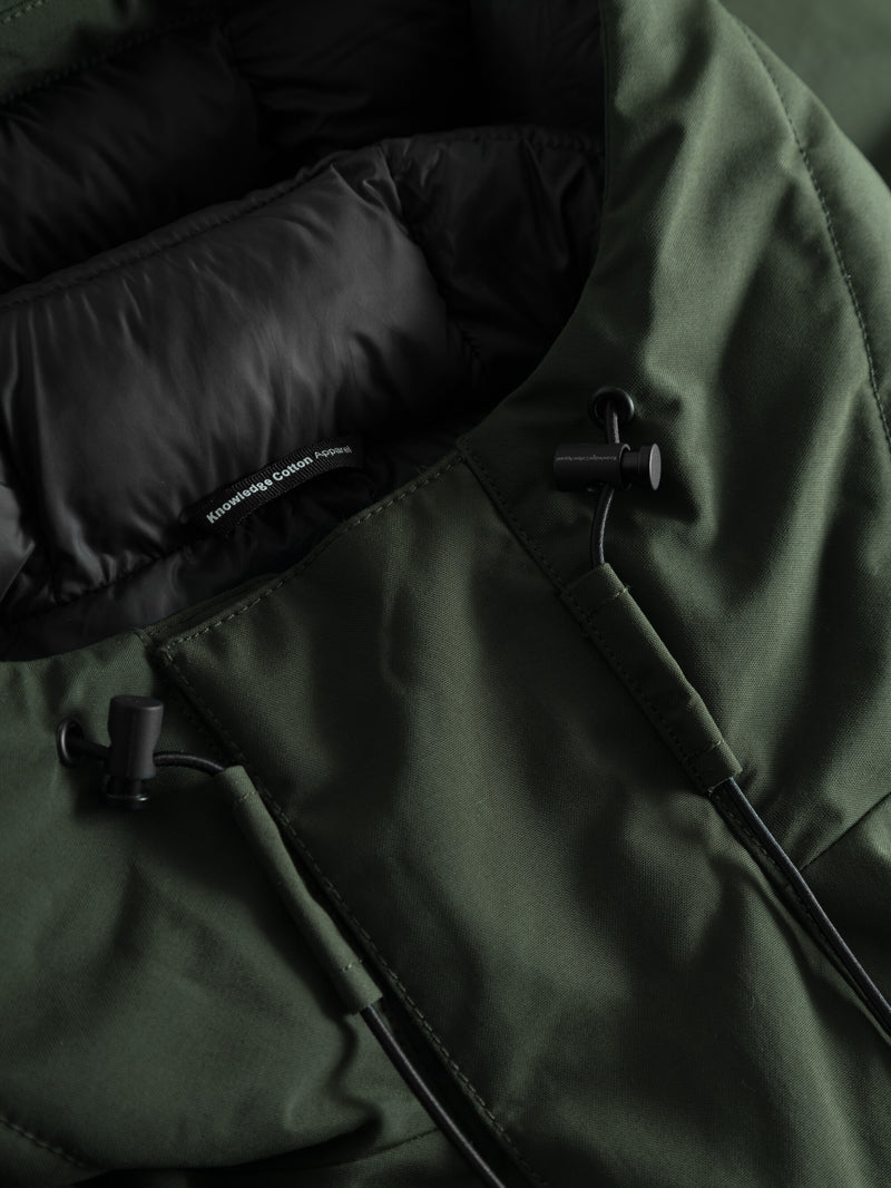 KnowledgeCotton Apparel - MEN APEX CANVAS™ long padded coat Jackets 1090 Forrest Night