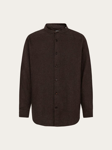 KnowledgeCotton Apparel - MEN Arch regular flannel shirt Shirts 1487 Chocolate Torte