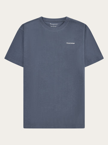 KnowledgeCotton Apparel - MEN Back print t-shirt T-shirts 1226 Vintage Indigo