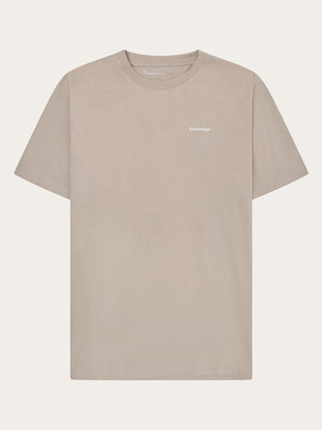 KnowledgeCotton Apparel - MEN Back print t-shirt T-shirts 1228 Light feather gray