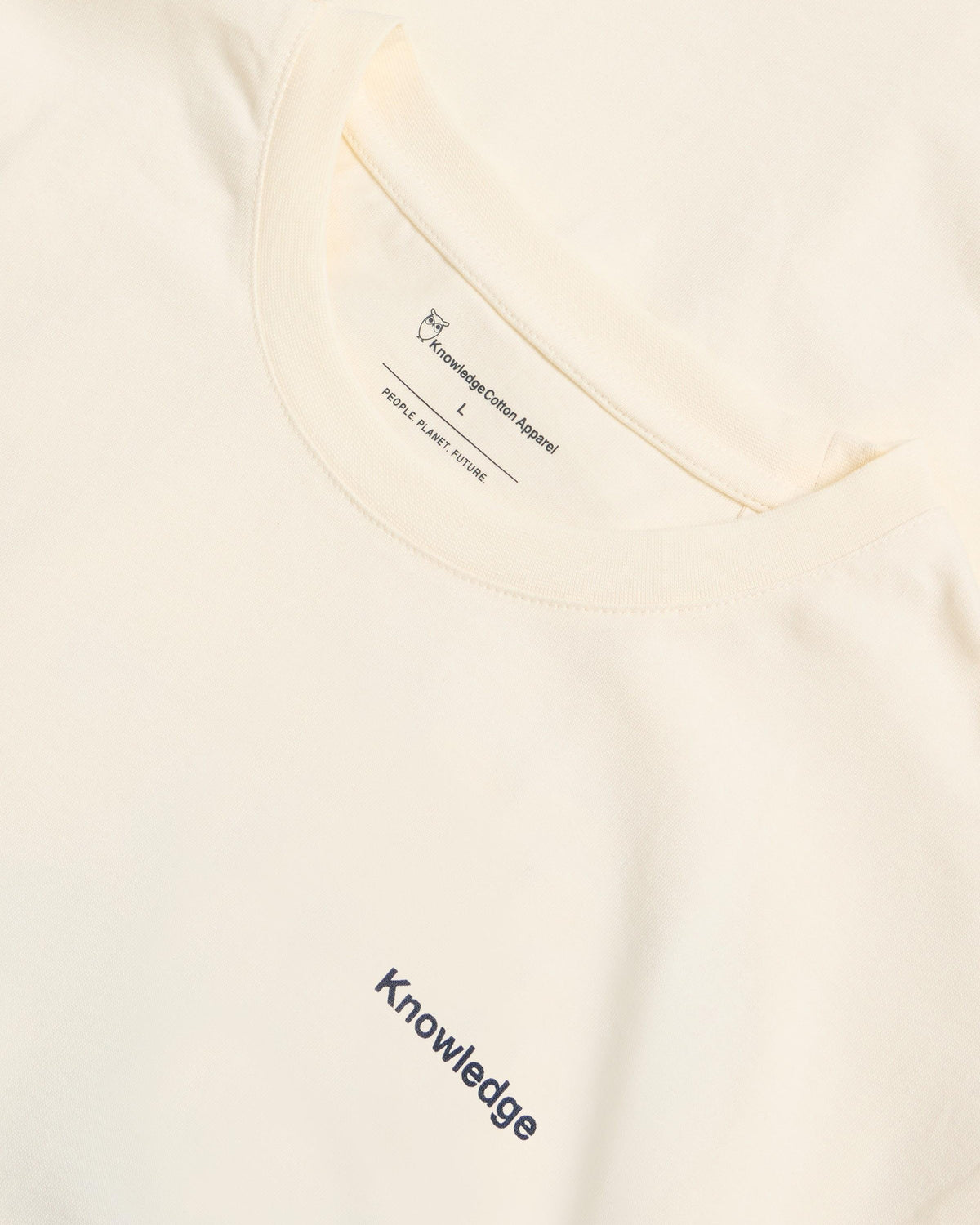 KnowledgeCotton Apparel - MEN Back print t-shirt T-shirts 1387 Egret