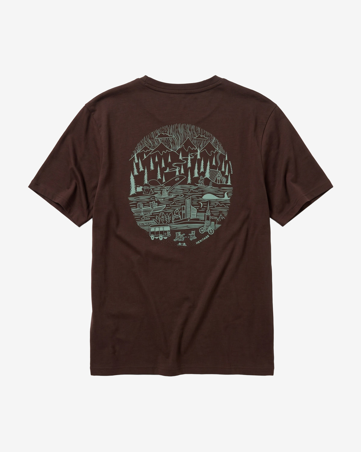 KnowledgeCotton Apparel - MEN Back print t-shirt T-shirts 1487 Chocolate Torte