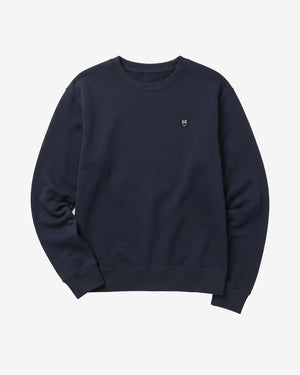 KnowledgeCotton Apparel - MEN Badge crew neck Sweats 1001 Total Eclipse