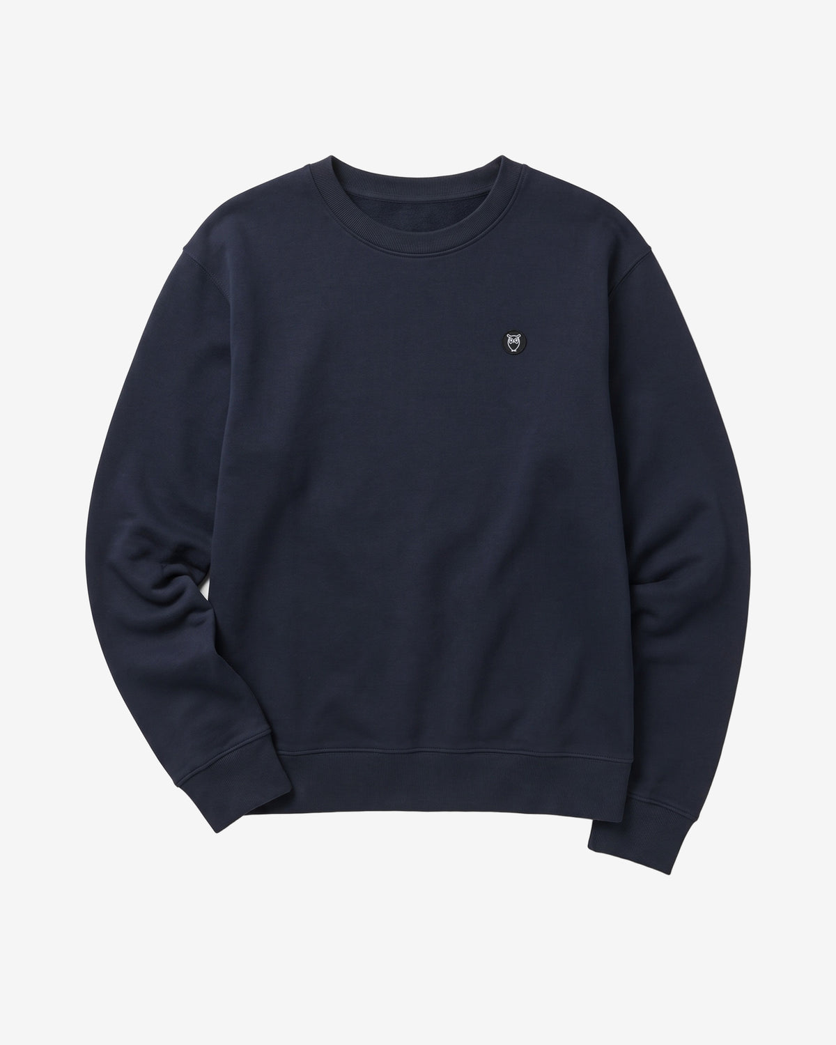 KnowledgeCotton Apparel - MEN Badge crew neck Sweats 1001 Total Eclipse