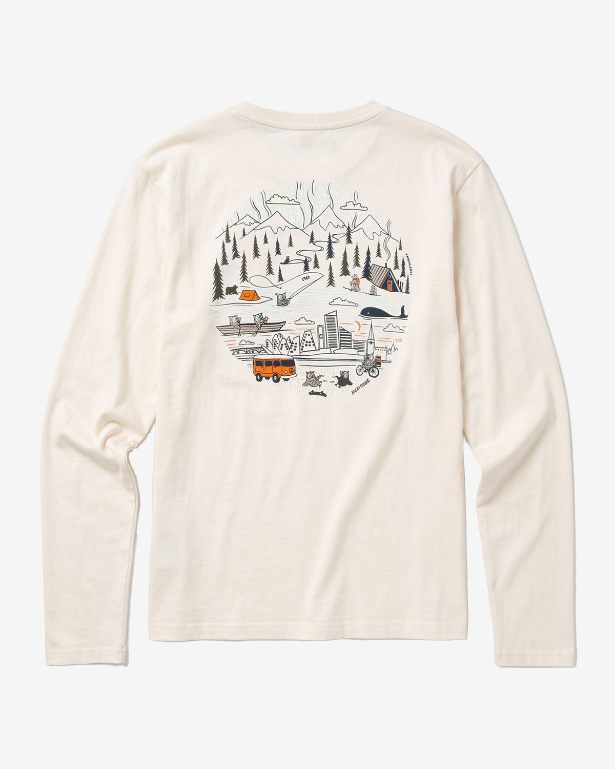 KnowledgeCotton Apparel - MEN Badge long sleeve Long Sleeves 1387 Egret