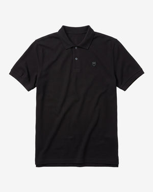 KnowledgeCotton Apparel - MEN Basic badge polo Polos 1300 Black Jet