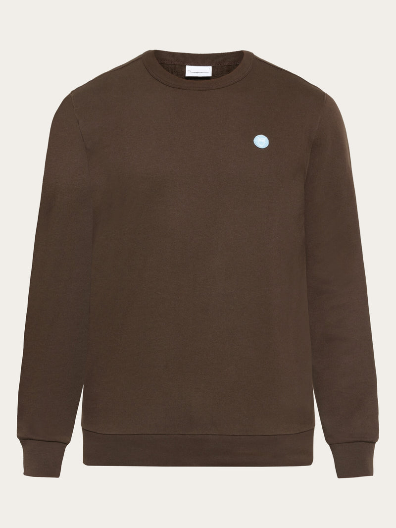 KnowledgeCotton Apparel - MEN Basic badge sweat Sweats 1243 Demitasse (brown)