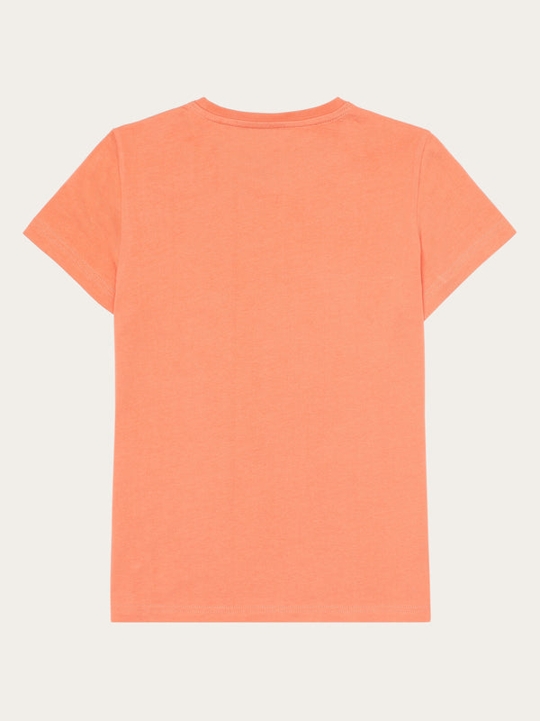 KnowledgeCotton Apparel - WMN Basic badge tee - Regenerative Organic Certified™ - GOTS/Vegan T-shirts 1481 Langoustino
