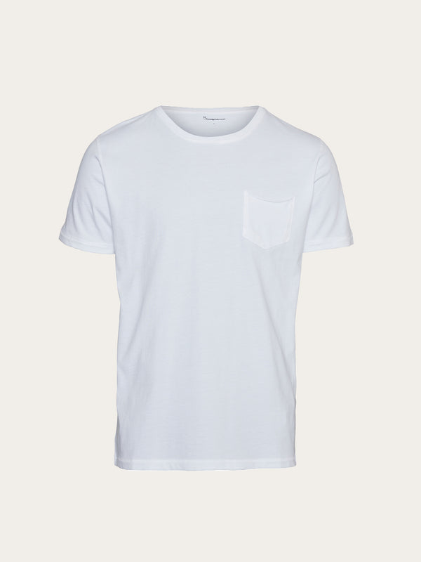 KnowledgeCotton Apparel - MEN Basic chest pocket t-shirt T-shirts 1010 Bright White