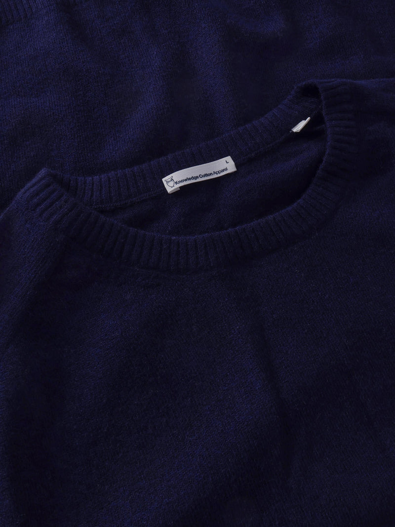 KnowledgeCotton Apparel - MEN Basic o-neck knit Knits 1001 Total Eclipse