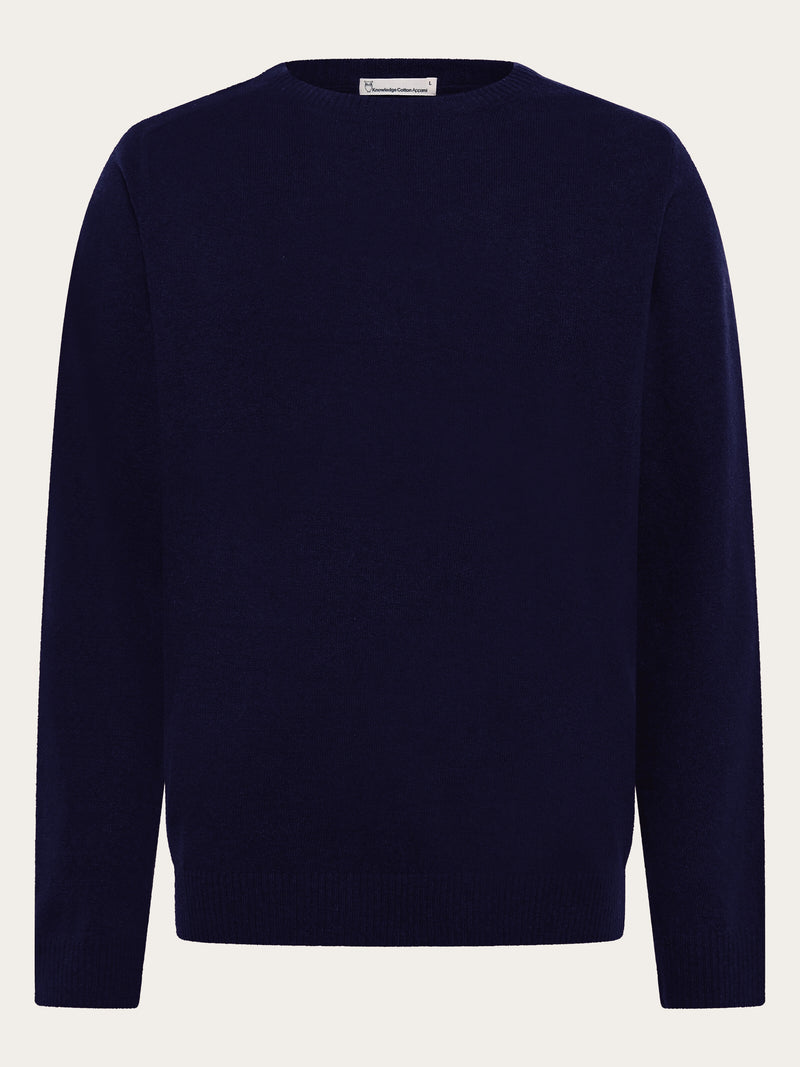 KnowledgeCotton Apparel - MEN Basic o-neck knit Knits 1001 Total Eclipse
