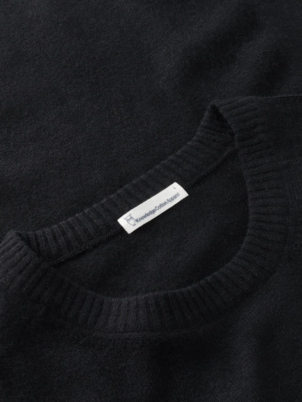 KnowledgeCotton Apparel - MEN Basic o-neck knit Knits 1300 Black Jet
