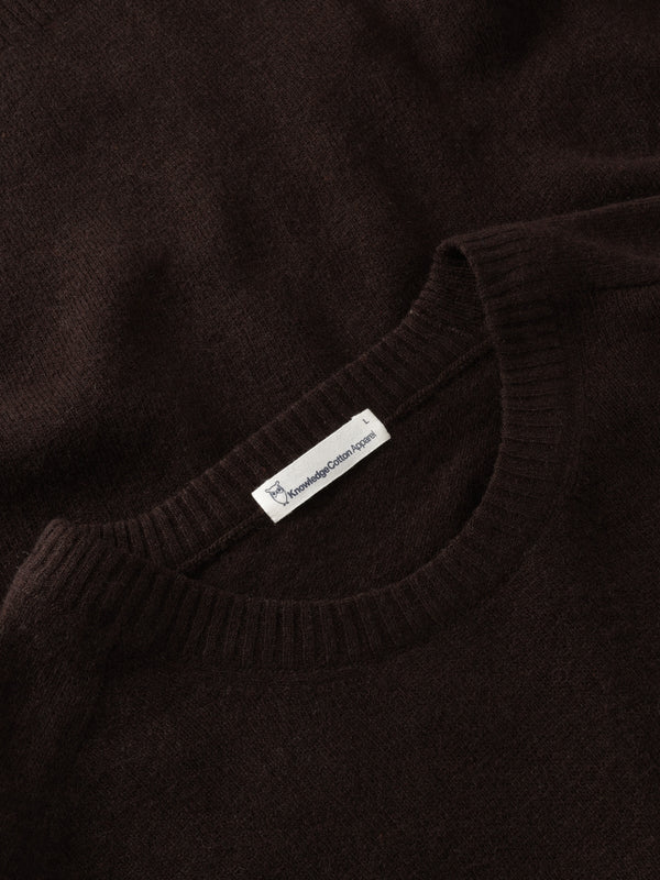 KnowledgeCotton Apparel - MEN Basic o-neck knit Knits 1487 Chocolate Torte