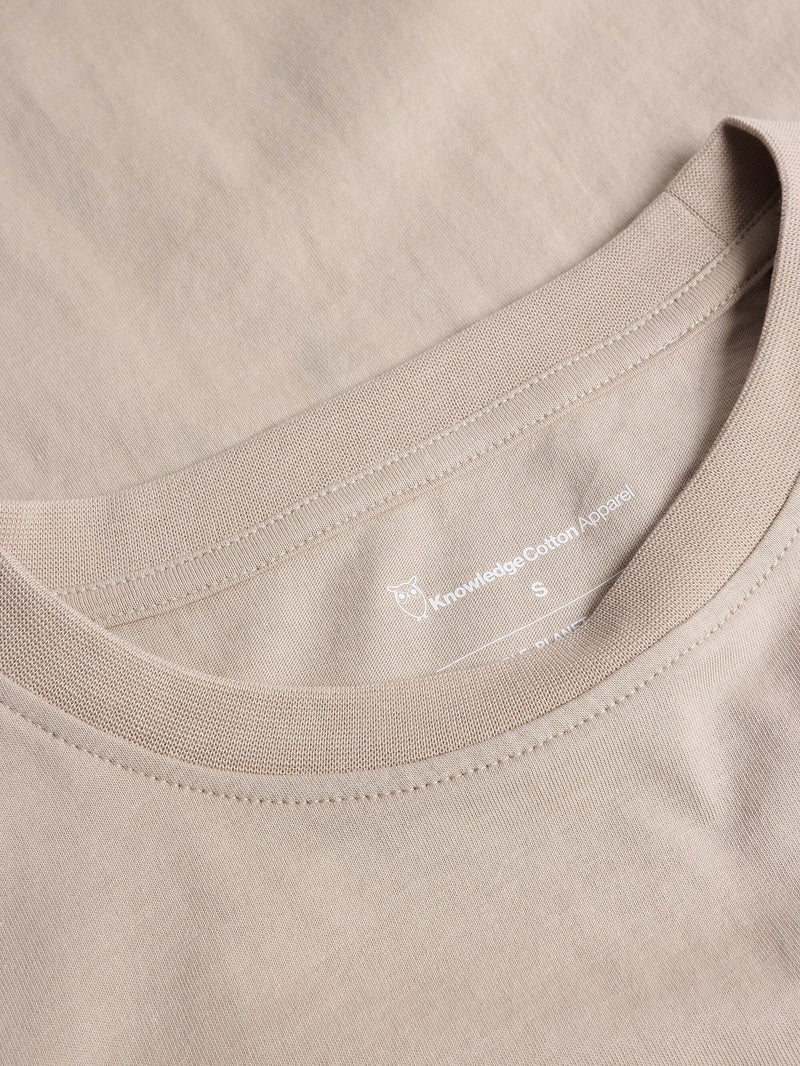 KnowledgeCotton Apparel - WMN Basic pima cotton long sleeve t-shirt - GOTS/Vegan Long Sleeves 1228 Light feather gray