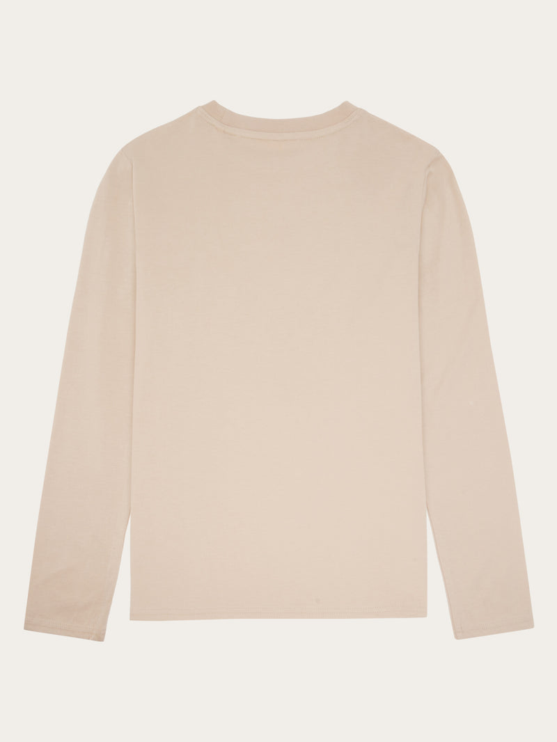KnowledgeCotton Apparel - WMN Basic pima cotton long sleeve t-shirt - GOTS/Vegan Long Sleeves 1228 Light feather gray