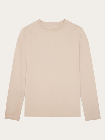 KnowledgeCotton Apparel - WMN Basic pima cotton long sleeve t-shirt - GOTS/Vegan Long Sleeves 1228 Light feather gray