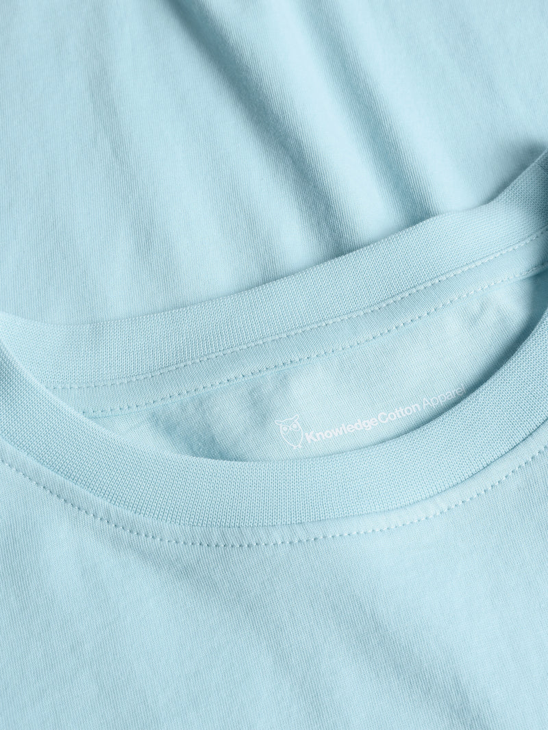KnowledgeCotton Apparel - WMN Basic pima cotton long sleeve t-shirt - GOTS/Vegan Long Sleeves 1480 Aqua-Esque