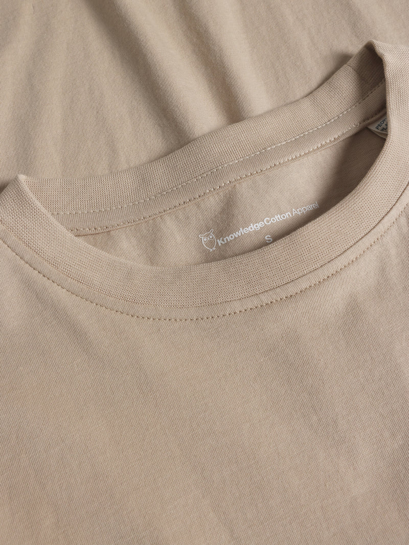 KnowledgeCotton Apparel - WMN Basic pima cotton t-shirt - GOTS/Vegan T-shirts 1228 Light feather gray