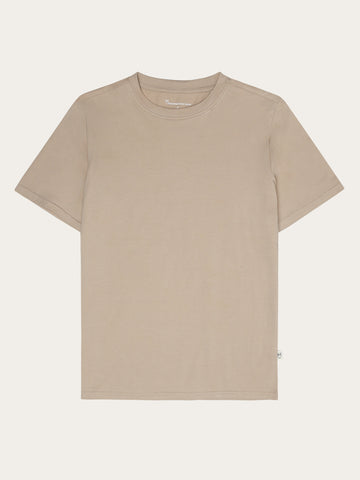 KnowledgeCotton Apparel - WMN Pima t-shirt T-shirts 1228 Light feather gray