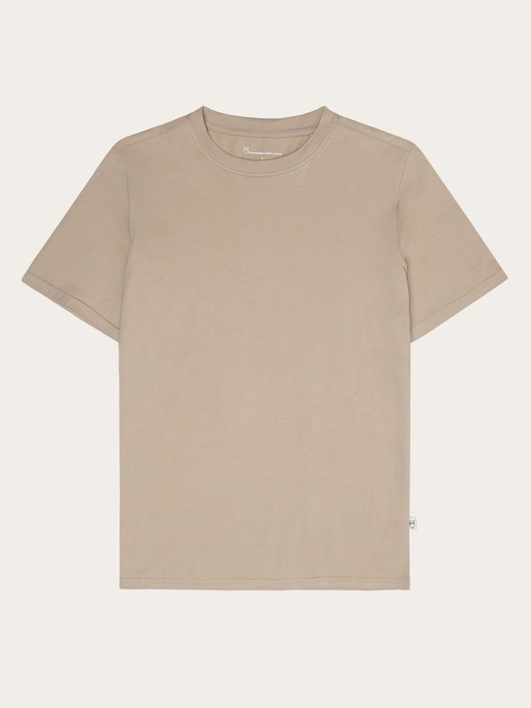 KnowledgeCotton Apparel - WMN Basic pima cotton t-shirt - GOTS/Vegan T-shirts 1228 Light feather gray