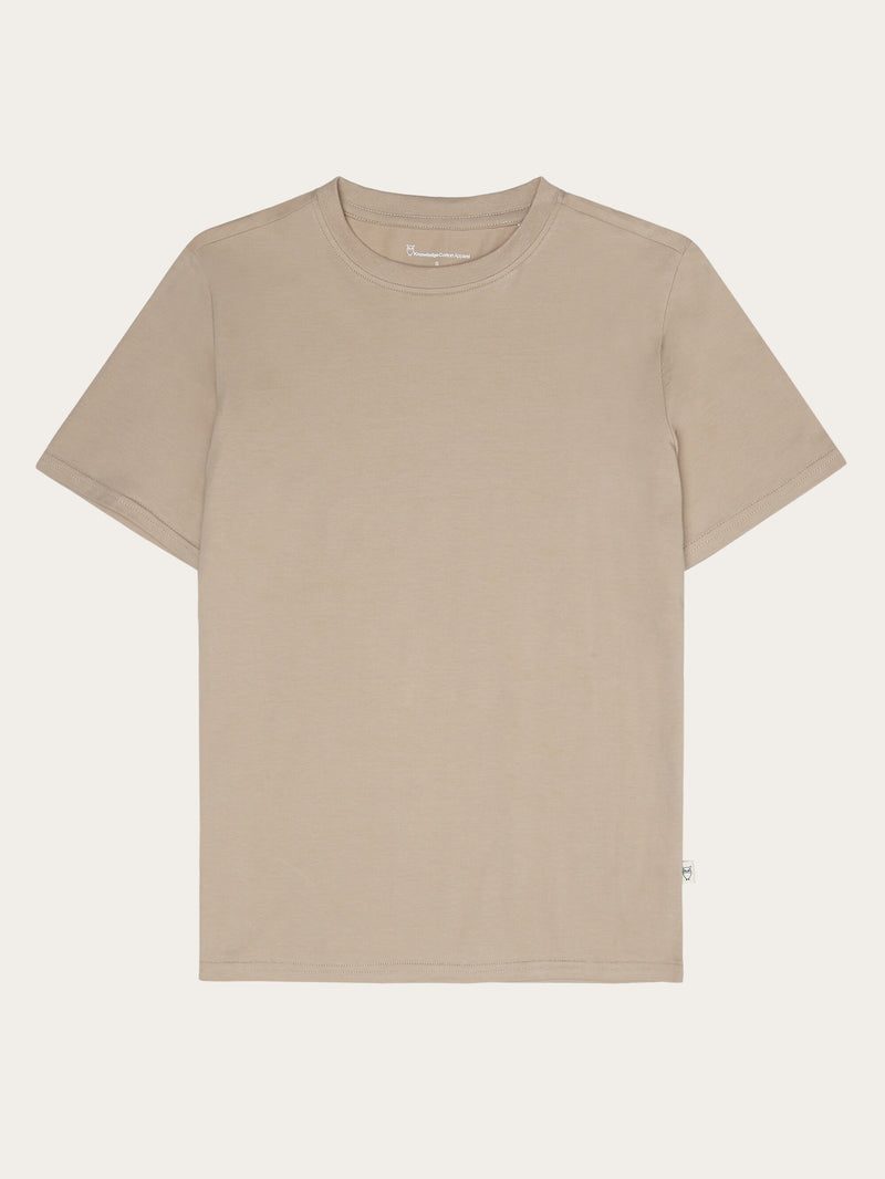 KnowledgeCotton Apparel - WMN Basic pima cotton t-shirt - GOTS/Vegan T-shirts 1228 Light feather gray