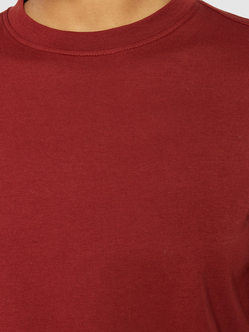 KnowledgeCotton Apparel - WMN Basic pima cotton t-shirt - GOTS/Vegan T-shirts 1478 Fired Brick