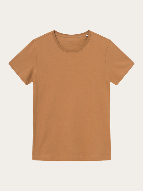 KnowledgeCotton Apparel - WMN Basic t-shirt T-shirts 1366 Brown Sugar