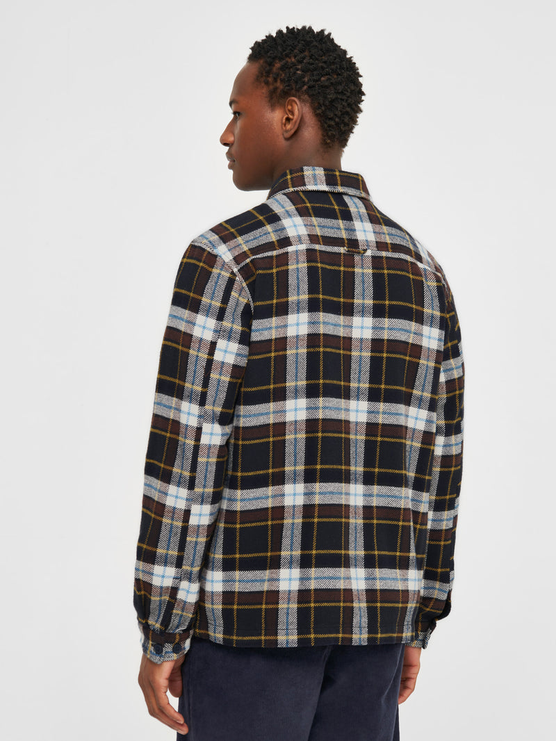 KnowledgeCotton Apparel - MEN Big checked heavy flannel overshirt Overshirts 9999 Item Colour